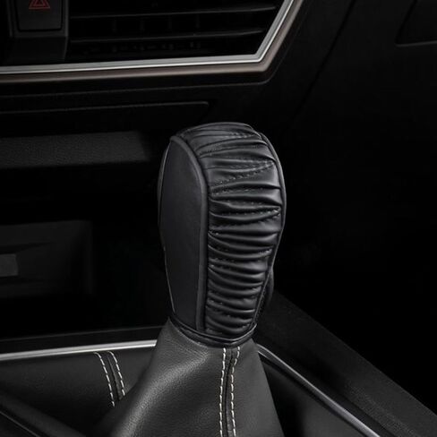 YoRise Leather Car Gear Shift Cover, Anti-Slip Dust Waterproof Shift Knob Cover, Soft Breathable Shifter Stick Protector Decoration Accessories, Car Shifter Covers for Most Vehicles (Black) in Saudi Arabia