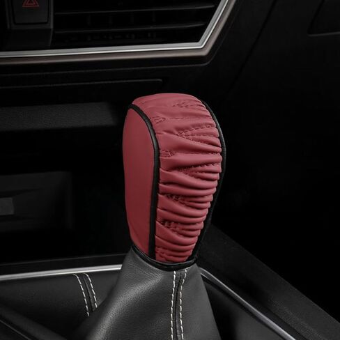 YoRise Leather Car Gear Shift Cover, Anti-Slip Dust Waterproof Shift Knob Cover, Soft Breathable Shifter Stick Protector Decoration Accessories, Car Shifter Covers for Most Vehicles (Black) in Saudi Arabia