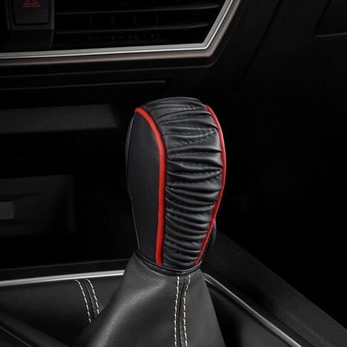 YoRise Leather Car Gear Shift Cover, Anti-Slip Dust Waterproof Shift Knob Cover, Soft Breathable Shifter Stick Protector Decoration Accessories, Car Shifter Covers for Most Vehicles (Black) in Saudi Arabia