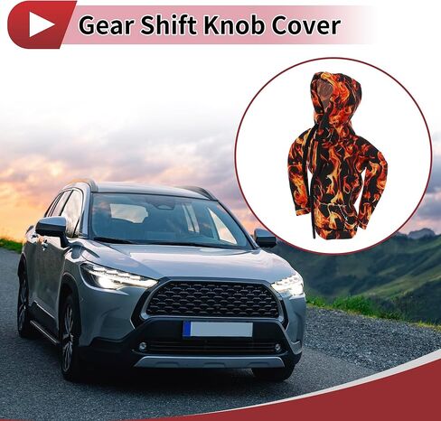 1 Pc Gear Shift Knob Cover Decoration Stick Shifting Handle Protector 5.91"x4.33" Hoodie Style Deep Yellow Black Polyester in Saudi Arabia