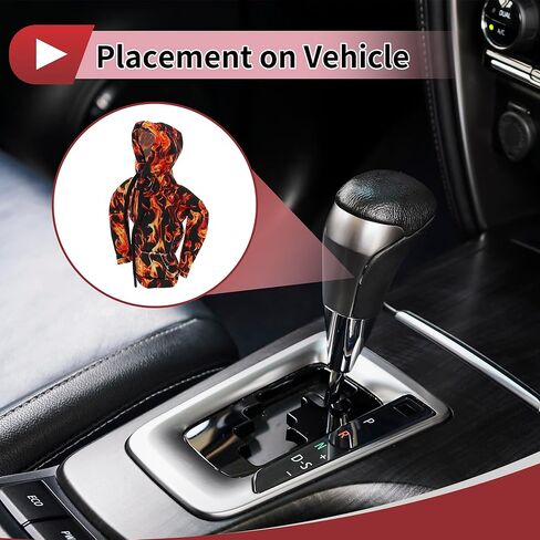 1 Pc Gear Shift Knob Cover Decoration Stick Shifting Handle Protector 5.91"x4.33" Hoodie Style Deep Yellow Black Polyester in Saudi Arabia
