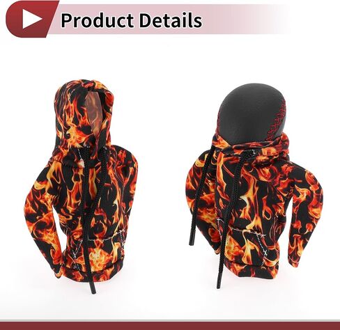 1 Pc Gear Shift Knob Cover Decoration Stick Shifting Handle Protector 5.91"x4.33" Hoodie Style Deep Yellow Black Polyester in Saudi Arabia