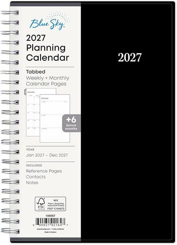 Blue Sky 2027 Weekly and Monthly Planner Calendar, Includes January 2027 - December 2027, 5" x 8", Flexible Cover, Wirebound, Laminated Tabs, Enterprise in Saudi Arabia