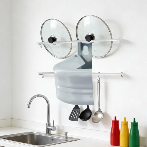 5 Pcs Curtain Single Rods Bulk Included Hardware and Bracket White Adjustable Tension Rod for Kitchen Windows Door Valance Sash Curtains(22-45 Inch) in Kuwait