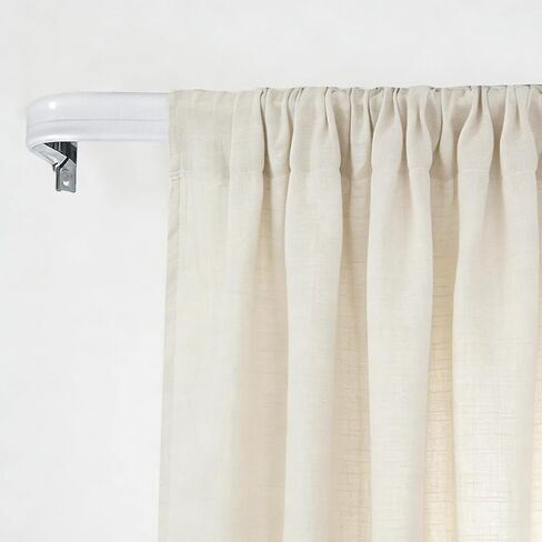 5 Pcs Curtain Single Rods Bulk Included Hardware and Bracket White Adjustable Tension Rod for Kitchen Windows Door Valance Sash Curtains(22-45 Inch) in Kuwait