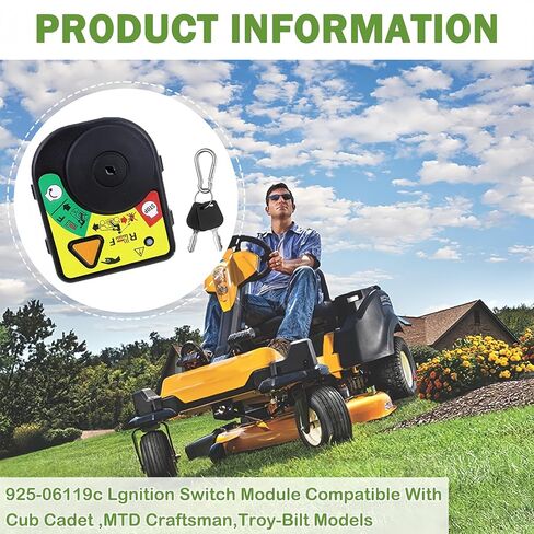925-06119c وحدة مفتاح إشعال لنماذج Cub Cadet XT1 XT2 LTX/Troy-Bilt/MTD الحرفي | مفتاح تشغيل شبل كاديت يستبدل 725-04227 | 7 محطات | مع 2 مفتاح in Kuwait