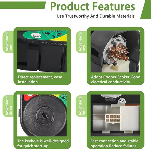 925-06119c وحدة مفتاح إشعال لنماذج Cub Cadet XT1 XT2 LTX/Troy-Bilt/MTD الحرفي | مفتاح تشغيل شبل كاديت يستبدل 725-04227 | 7 محطات | مع 2 مفتاح in Kuwait