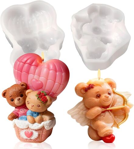 Candle Silicone Molds, Cute Snowman Family Bonfire Moldes De Silicona para Velas with Base Mould, 3D Silicon Moulds for Epoxy Resin Wax Soap Gypsum Plaster Concrete Cement Art Making in Saudi Arabia