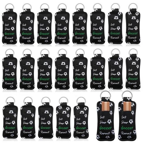 18 Pcs Lipstick Holder Keychain Bulk Lip Balm Gloss Holders Lipstick Holder Keychain Bulk for Women Daily(Softball) in Saudi Arabia