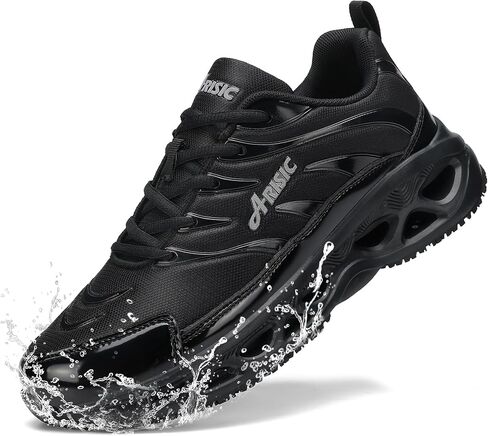 Non Slip Work Shoes for Men Women Waterproof Sneakers Men Comfortable Restaurant Chef Shoes Slip Resistant Shoes for Men Breathable Walking Sneakers for Daily Use Black in Saudi Arabia