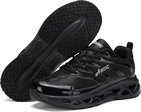 Non Slip Work Shoes for Men Women Waterproof Sneakers Men Comfortable Restaurant Chef Shoes Slip Resistant Shoes for Men Breathable Walking Sneakers for Daily Use Black in Saudi Arabia