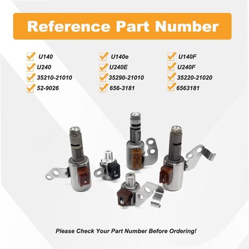 U140E F140E U140 U241 U240E مجموعة الملف اللولبي ناقل الحركة، متوافق مع Toyota Camry 2000-2004، RAV4 2001-2007، Solara 2002-2005، Highlander 2001-2007، Lexus ES300/RX300 وScion tC (5 قطع) in Kuwait