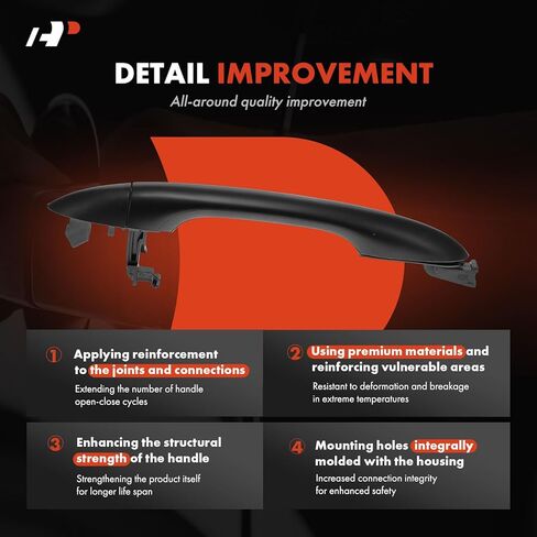 A-Premium Right Driver or Passenger Side Sliding Door Exterior Door Handle Compatible with Kia Sedona 2015-2021, Black in Saudi Arabia