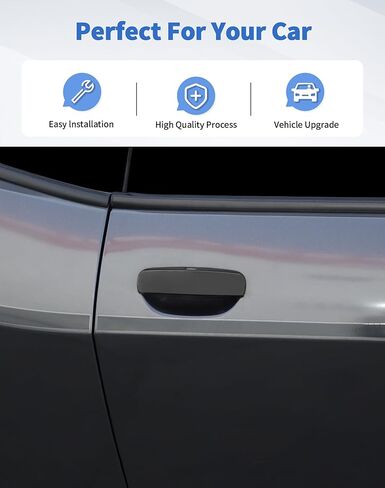 2Pcs Exterior Door Handle Covers Trim Overlay Compatible with Dodge Challenger 2012 +, Black Outside Door Handle Protector Shell for Dodge Challenger Exterior Accessories in Kuwait
