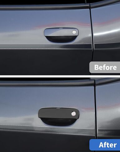 2Pcs Exterior Door Handle Covers Trim Overlay Compatible with Dodge Challenger 2012 +, Black Outside Door Handle Protector Shell for Dodge Challenger Exterior Accessories in Kuwait