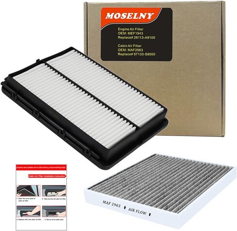 Hyundai Palisade Engine and Cabin Air Filter Set (2020 2021 2022 2023 2024 2025) Replace for 97133S8000, WP10080, 28113A9100, CA11943 in Kuwait