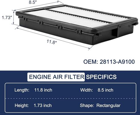 Hyundai Palisade Engine and Cabin Air Filter Set (2020 2021 2022 2023 2024 2025) Replace for 97133S8000, WP10080, 28113A9100, CA11943 in Kuwait