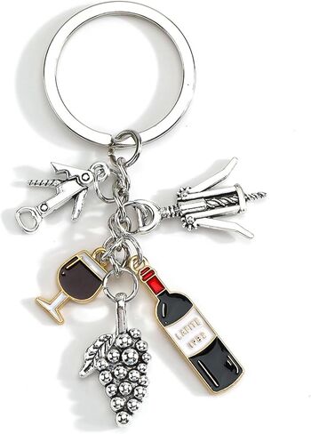 Wine Keychain Martini Keychain Wine Gifts for Women Men Lovers Friends Party Favors Birthday Christmas Promotions in Saudi Arabia
