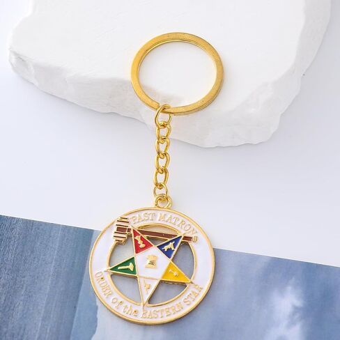Metal Enamel Mason Organization Order Of The Eastern Star OES Keychains Society Member Jewelry Gifts in Kuwait
