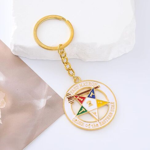 Metal Enamel Mason Organization Order Of The Eastern Star OES Keychains Society Member Jewelry Gifts in Kuwait