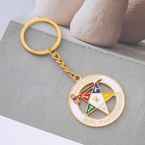 Metal Enamel Mason Organization Order Of The Eastern Star OES Keychains Society Member Jewelry Gifts in Kuwait