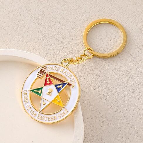 Metal Enamel Mason Organization Order Of The Eastern Star OES Keychains Society Member Jewelry Gifts in Kuwait