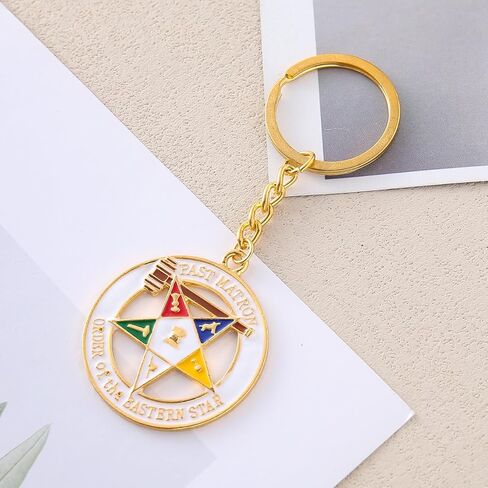 Metal Enamel Mason Organization Order Of The Eastern Star OES Keychains Society Member Jewelry Gifts in Kuwait
