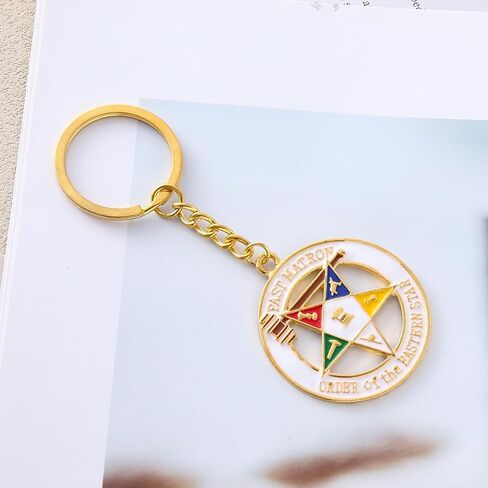 Metal Enamel Mason Organization Order Of The Eastern Star OES Keychains Society Member Jewelry Gifts in Kuwait