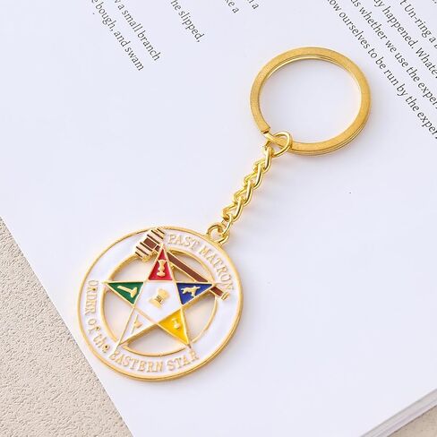 Metal Enamel Mason Organization Order Of The Eastern Star OES Keychains Society Member Jewelry Gifts in Kuwait