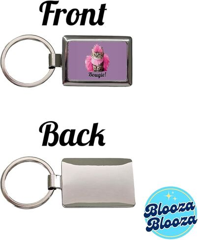 القط بوجي مضحك الوردي ريشة بوا مستطيل سلسلة المفاتيح المعدنية in Kuwait