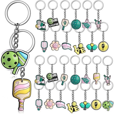 Nosiny 28 Pcs Dinkball Keychains Gifts for Women Dinkball Party Gifts Decorations PVC Keychain Charms for Players Sport Lovers Team Party Favors Women Men Accessories in Saudi Arabia