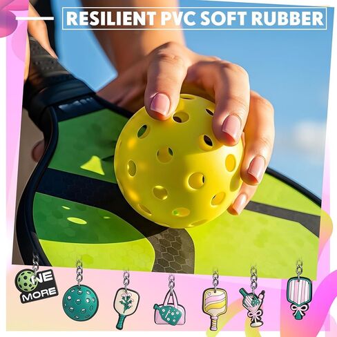 Nosiny 28 Pcs Dinkball Keychains Gifts for Women Dinkball Party Gifts Decorations PVC Keychain Charms for Players Sport Lovers Team Party Favors Women Men Accessories in Saudi Arabia