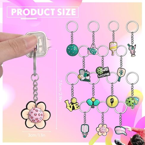 Nosiny 28 Pcs Dinkball Keychains Gifts for Women Dinkball Party Gifts Decorations PVC Keychain Charms for Players Sport Lovers Team Party Favors Women Men Accessories in Saudi Arabia