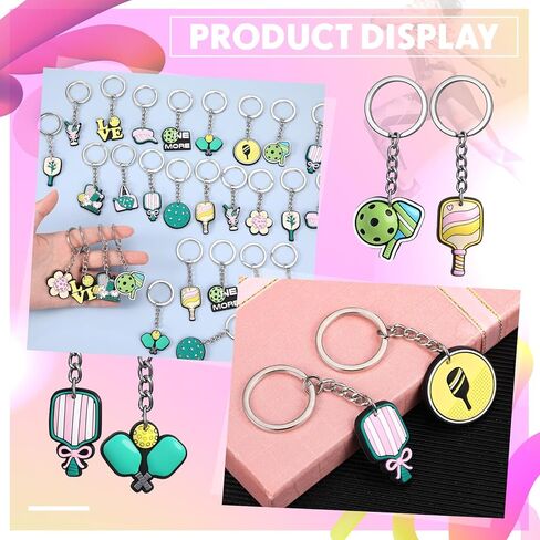 Nosiny 28 Pcs Dinkball Keychains Gifts for Women Dinkball Party Gifts Decorations PVC Keychain Charms for Players Sport Lovers Team Party Favors Women Men Accessories in Saudi Arabia