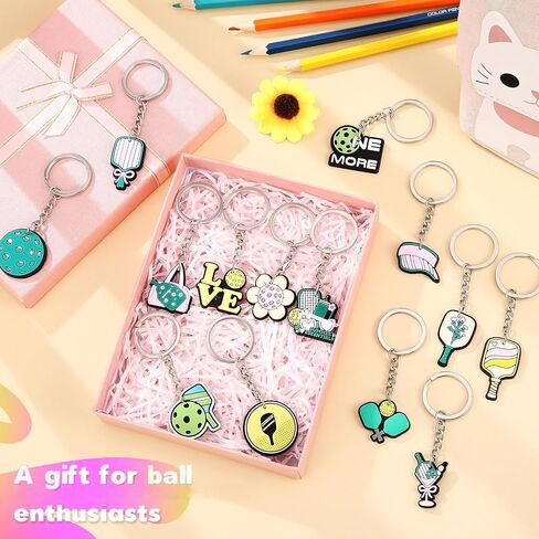 Nosiny 28 Pcs Dinkball Keychains Gifts for Women Dinkball Party Gifts Decorations PVC Keychain Charms for Players Sport Lovers Team Party Favors Women Men Accessories in Saudi Arabia