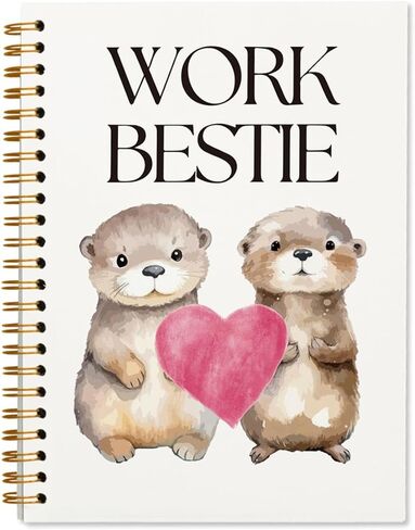 Cute Otter Journal Notebook, Employee Appreciation Gifts for Women, Office Supplies for Desk, Hardcover Lined Notebooks Spiral, Work Besties Gifts for Women, 5.5 x 8.3 inch in Saudi Arabia