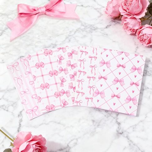 24 Pcs Pink Bow Notebooks, Cute Coquette Bow Design Blank Lined Notebooks, Paper Hardcover Aesthetic Stitched Notepads Desk Accessories for Women Office School Preppy Supplies in Saudi Arabia