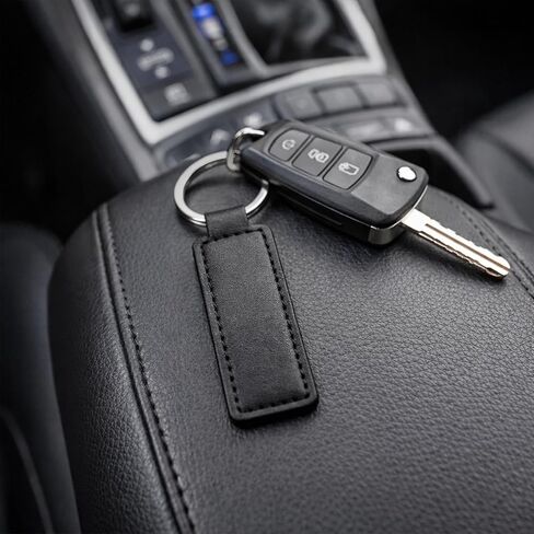 16 Packs PU Leather Keychain Strap Black Keychains PU Tag with 3cm Metal Key Ring Durable Leather Key Fob for Keys, Car Keychain, Bag Charms, DIY Crafts, Gifts in Kuwait