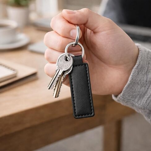16 Packs PU Leather Keychain Strap Black Keychains PU Tag with 3cm Metal Key Ring Durable Leather Key Fob for Keys, Car Keychain, Bag Charms, DIY Crafts, Gifts in Kuwait