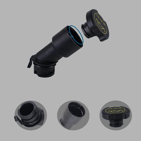 أنبوب حشو زيت المحرك 917-415 وغطاء حشو الزيت 80991 متوافق مع Ford F-150 F-250 F-350 F-450 F-550 Super Duty، Mustang، Expedition 4.6L 5.4L 6.8L&Lincoln Navigator، Mark LT in Kuwait