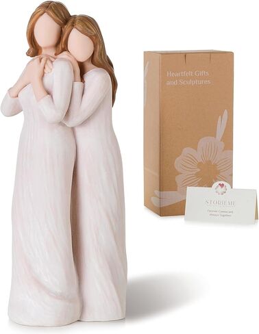 Mom Birthday Gifts from Daughter: Mother Daughter Back Hug Resin Figurine Keepsake - Unique Gift for Mama on Mothers Day Christmas in Kuwait