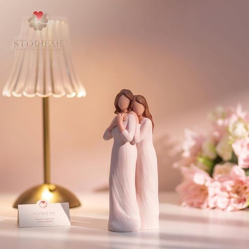 Mom Birthday Gifts from Daughter: Mother Daughter Back Hug Resin Figurine Keepsake - Unique Gift for Mama on Mothers Day Christmas in Kuwait