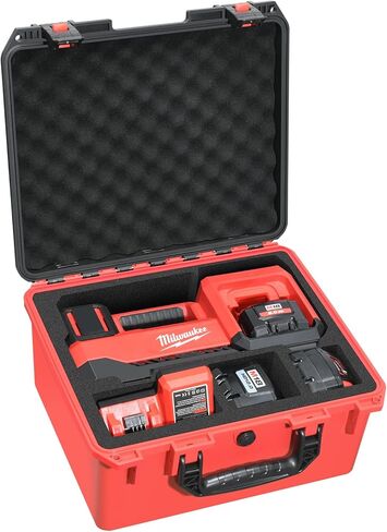 Air Compressor Waterproof Hard Case Compatible with Milwaukee M18 Inflator 2848-20, Air Pump Carrying Bag for Milwaukee Tools, Storage Holder for Battery Pack 18V 3.0 to 9.0 Ah - Black in Kuwait