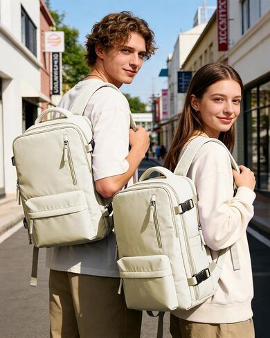 حقيبة ظهر WONHOX بختم فراغ للسفر مع مضخة هواء مضغوطة، حقيبة نهارية، منتج شخصي يمكن حمله أثناء الطيران، حقيبة كمبيوتر محمول موفر للمساحة، تخزين مع نظام تفريغ، حقيبة سفر للنساء والرجال، بيج in Kuwait