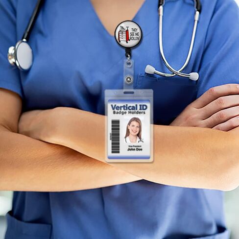 بكرة شارة ممرضة الحياة من TOUNER، بكرة شارة قابلة للسحب، مشبك معرف قابل للسحب، علامة اسم العمل في المكتب الطبي، لممرضة الطبيب العاملة في المكتب، طب الأطفال، بطاقة هوية الممرضة (تغليف صندوق هدايا) in Kuwait