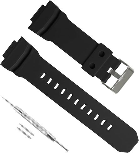 16mm Replacement Silicone Watch Band for Casio GAS/GAW/GA-150/200/201/300/310 Durable Waterproof Men's Watchband Replacement, Casio G Shock Watch Band Replacement in Kuwait