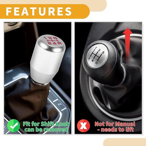 1 Set 6cm Universal Shift Knob - Car Gear Shifter Knob with 3 Adapter for 5 Speed Manual Transmission Vehicle - Aluminum Alloy Silver Tone Red in Saudi Arabia