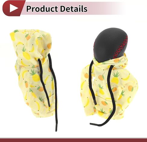 1 Pc Gear Shift Knob Cover Decoration Stick Shifting Handle Protector 5.91"x4.33" Fruit Hoodie Style Yellow Beige Green Polyester in Saudi Arabia