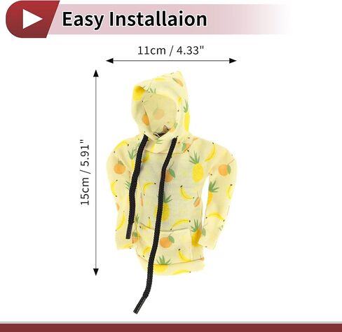 1 Pc Gear Shift Knob Cover Decoration Stick Shifting Handle Protector 5.91"x4.33" Fruit Hoodie Style Yellow Beige Green Polyester in Saudi Arabia