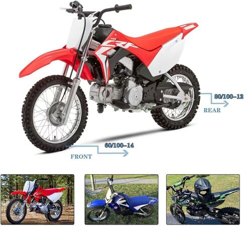 QINGBY Front Tire 2.50-14 60/100-14 Tire Inner Tube for SSR PW80 CRF70 CRF70F CRF110 TaoTao DB14 TTR90 TTR110 110cc 90cc 125cc RM65 CR60R XR70 DR70 Apollo Coolster Dirt Pit Bike Off Road Motorcycle in Kuwait